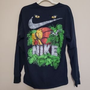 Nike Sportswear Jungle Safari Lion Long Sleeve Shirt Black Small
